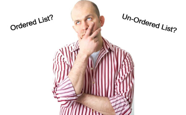 Ordered v Unordered List