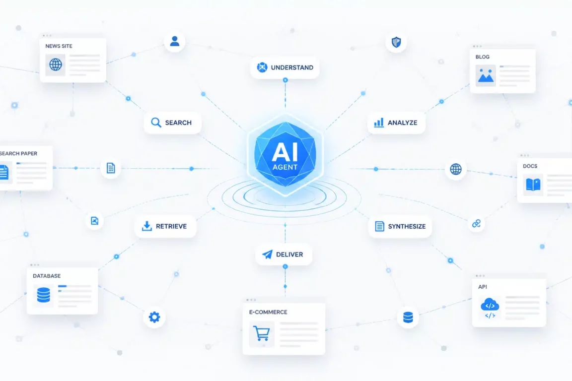 Minimalist graphic showing instant mode versus deep thinking mode in AI search